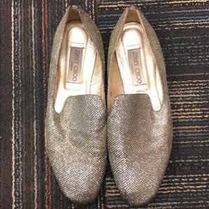 Jimmy Choo Gold Loafers